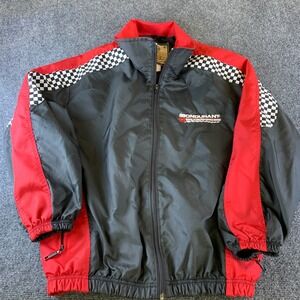 Vintage Saxon Extreme Wear Bondurant School Driving Jacket Mens Small Black Red